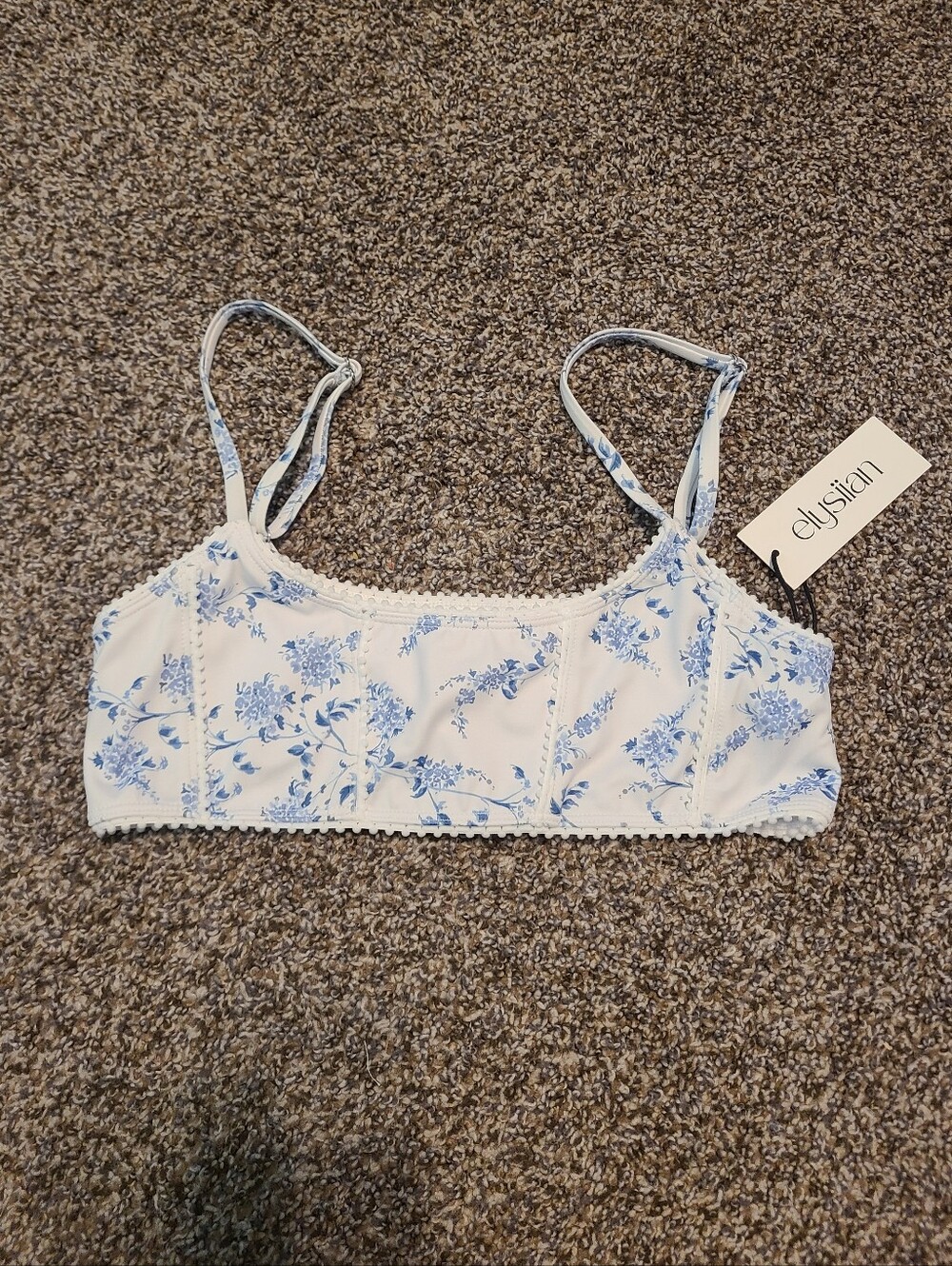 Elysiian Nantucket bikini top - blue floral Size M